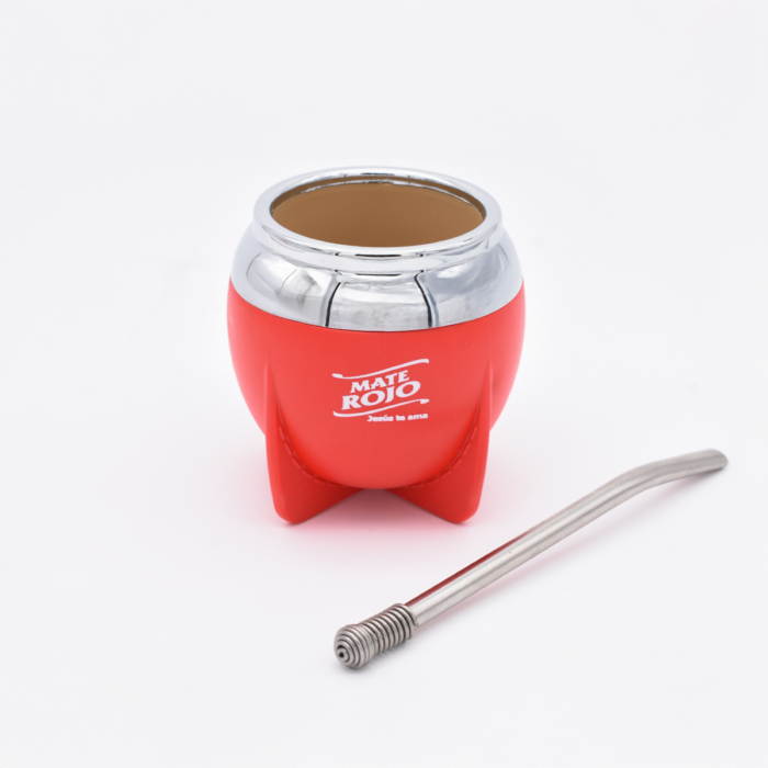 Mate | Mate Pampa Tradicional Boca Cerrada + Bombilla - Edición Mate Rojo - Image 2